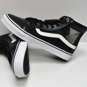 VANS Sk8 Hi Slim Cutout Mesh Black White Women